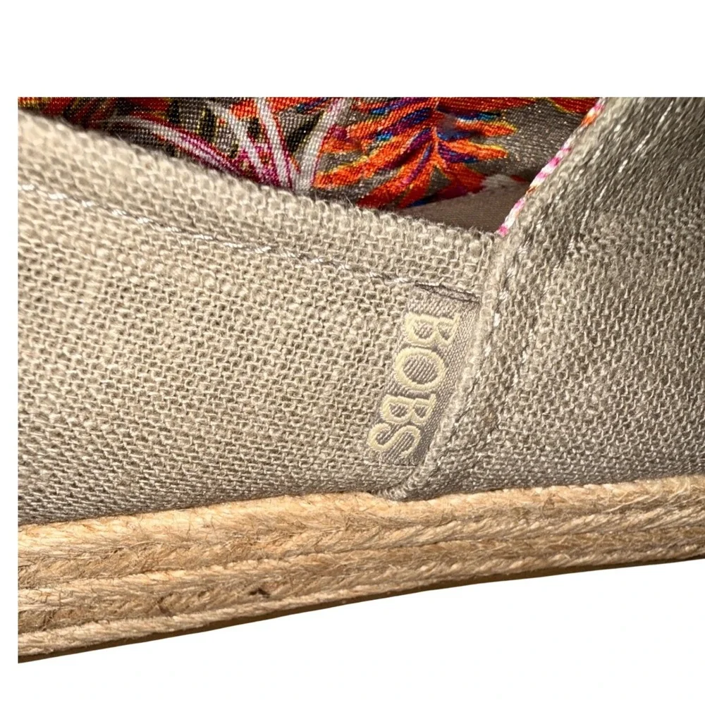 Cottage Core Boho Coconut BOBS Homestretch Taupe Linen Espadrille Wedge Sz8